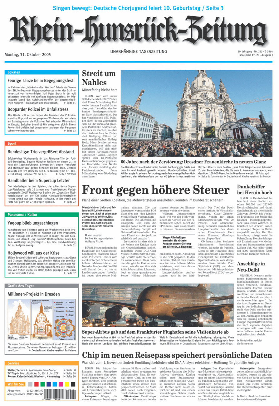 Rhein-Hunsrück-Zeitung vom Montag, 31.10.2005