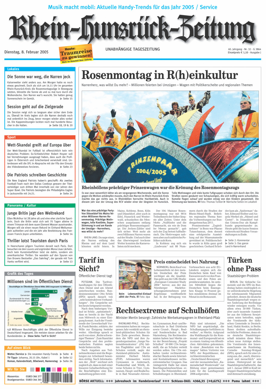 Rhein-Hunsrück-Zeitung vom Dienstag, 08.02.2005