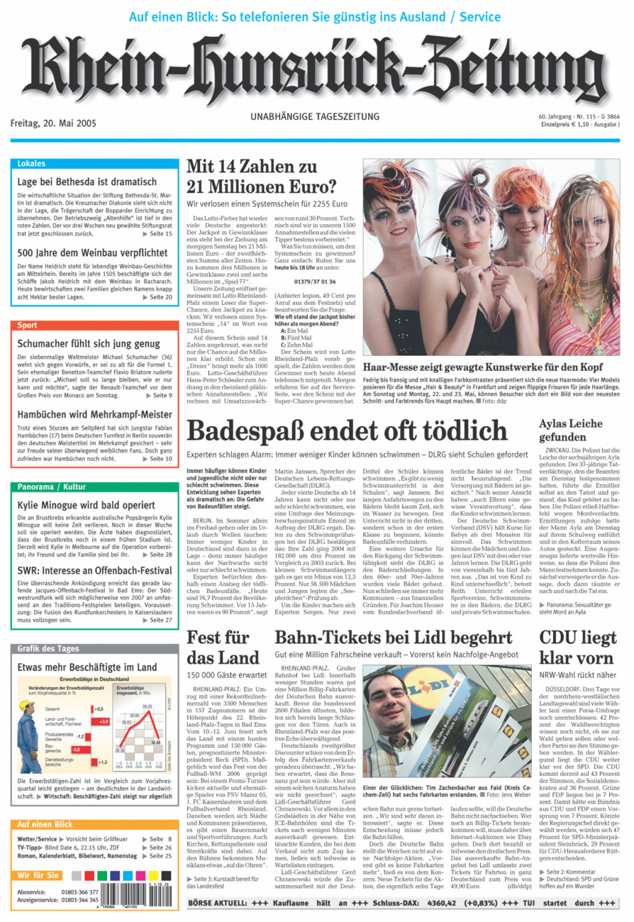 Rhein-Hunsrück-Zeitung vom Freitag, 20.05.2005