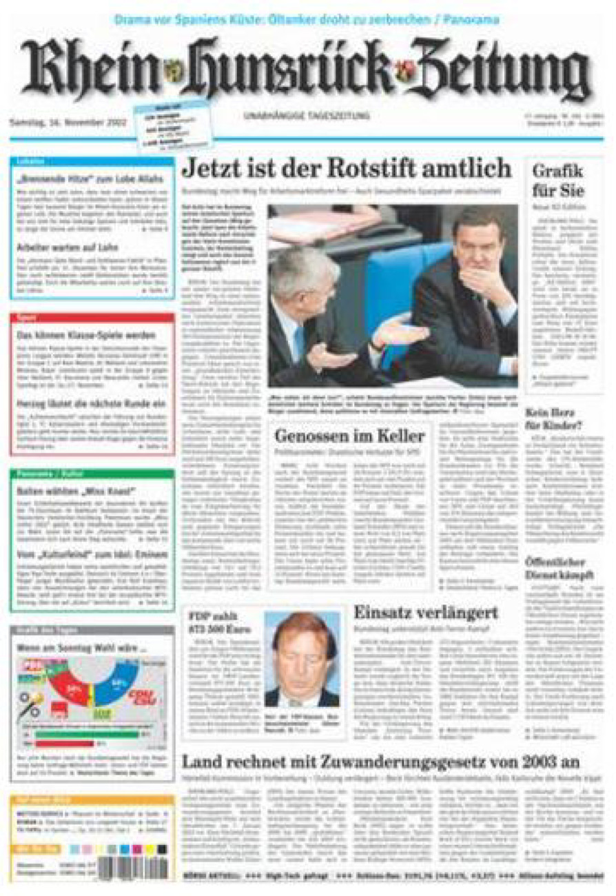Rhein-Hunsrück-Zeitung vom Samstag, 16.11.2002