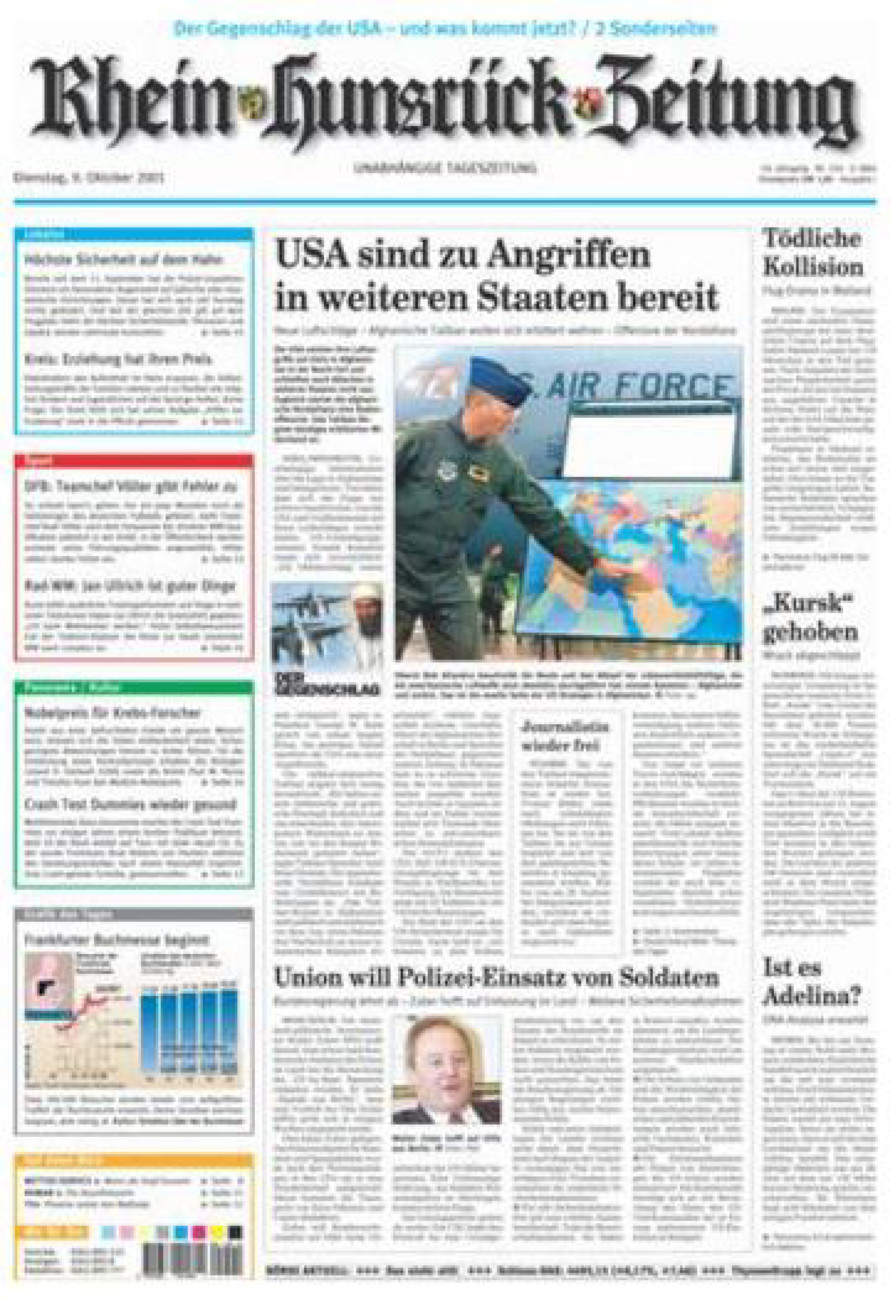 Rhein-Hunsrück-Zeitung vom Dienstag, 09.10.2001