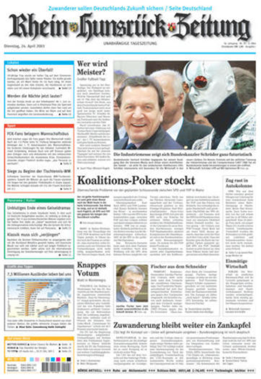 Rhein-Hunsrück-Zeitung vom Dienstag, 24.04.2001