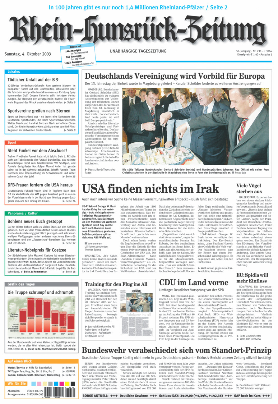 Rhein-Hunsrück-Zeitung vom Samstag, 04.10.2003