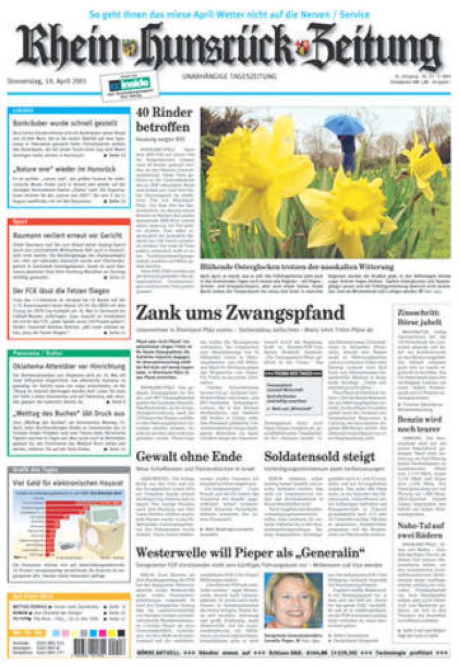 Rhein-Hunsrück-Zeitung vom Donnerstag, 19.04.2001