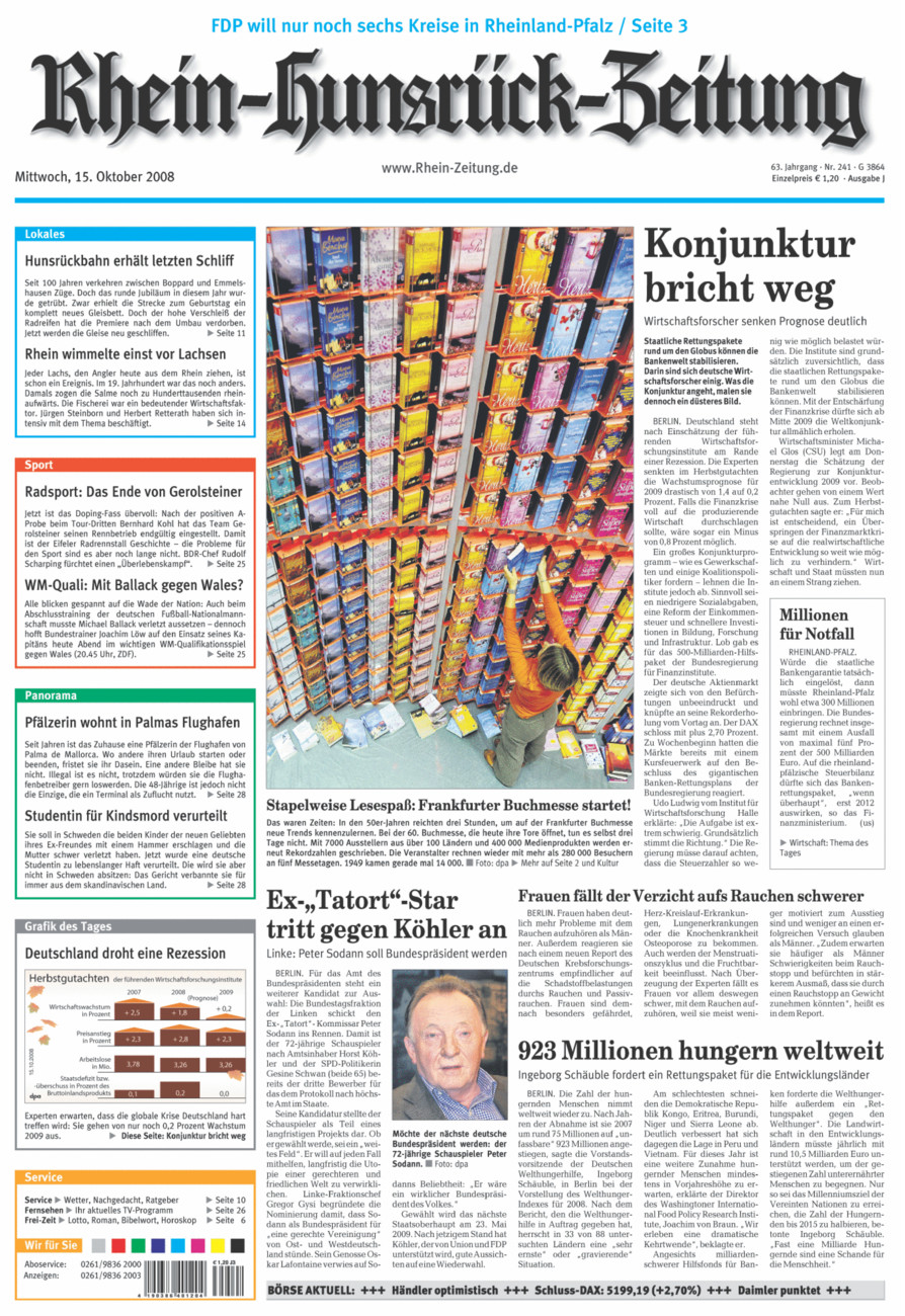 Rhein-Hunsrück-Zeitung vom Mittwoch, 15.10.2008