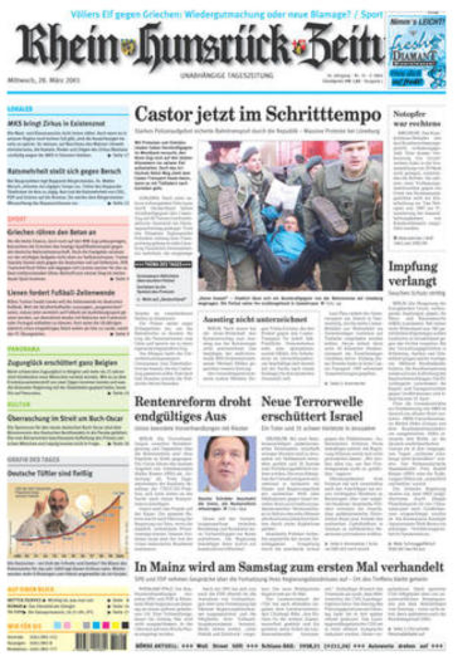 Rhein-Hunsrück-Zeitung vom Mittwoch, 28.03.2001