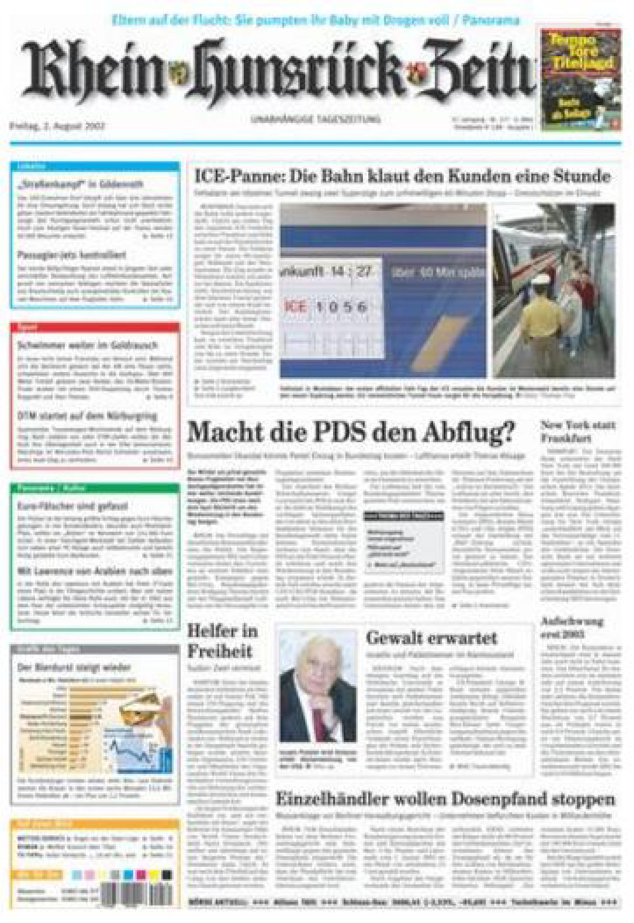 Rhein-Hunsrück-Zeitung vom Freitag, 02.08.2002