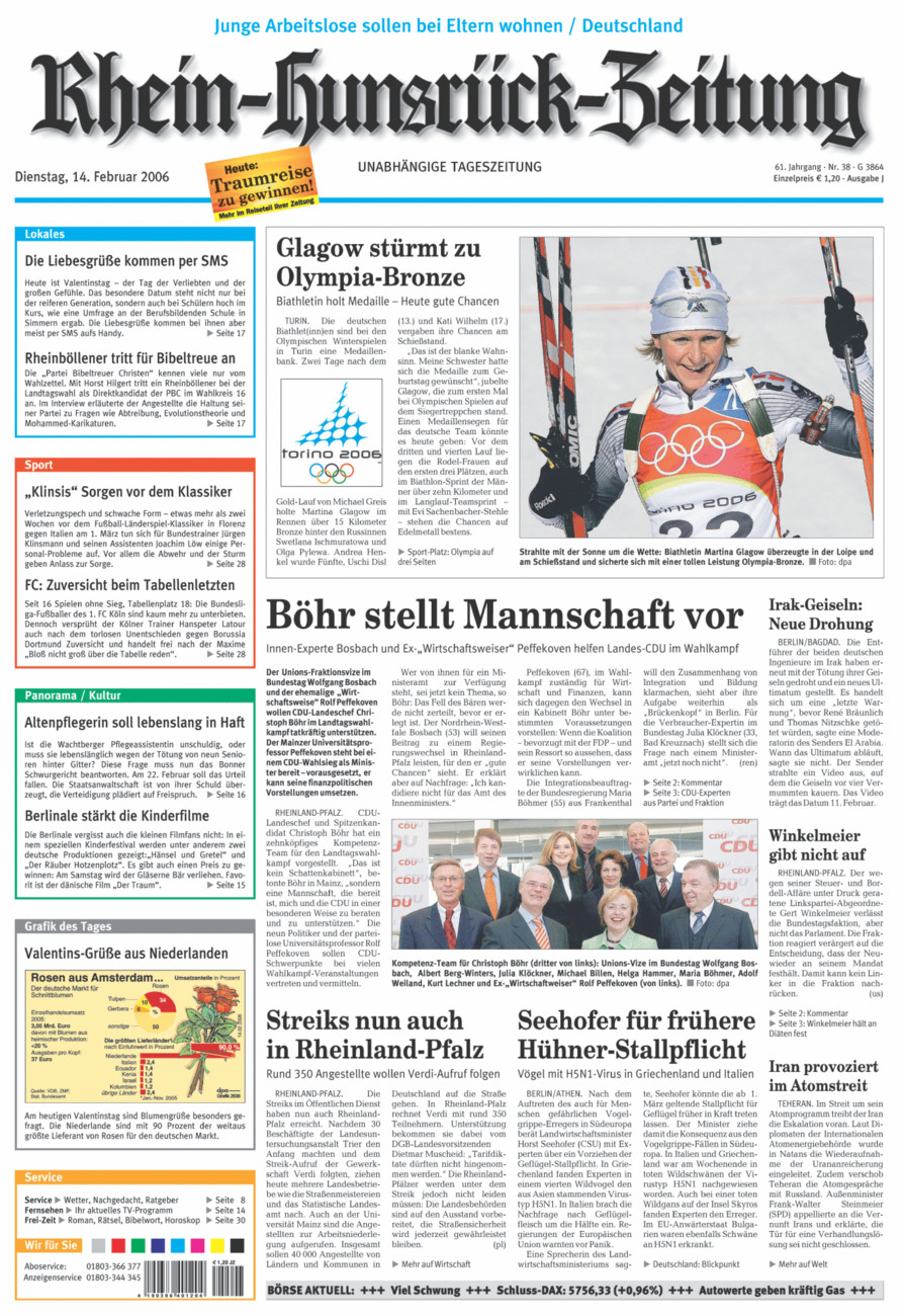 Rhein-Hunsrück-Zeitung vom Dienstag, 14.02.2006