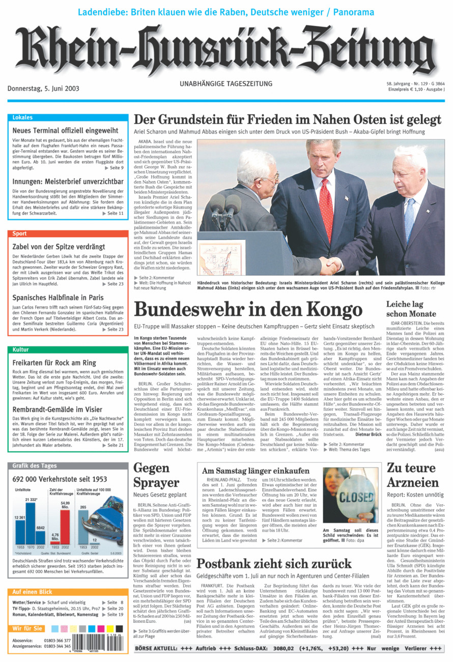 Rhein-Hunsrück-Zeitung vom Donnerstag, 05.06.2003