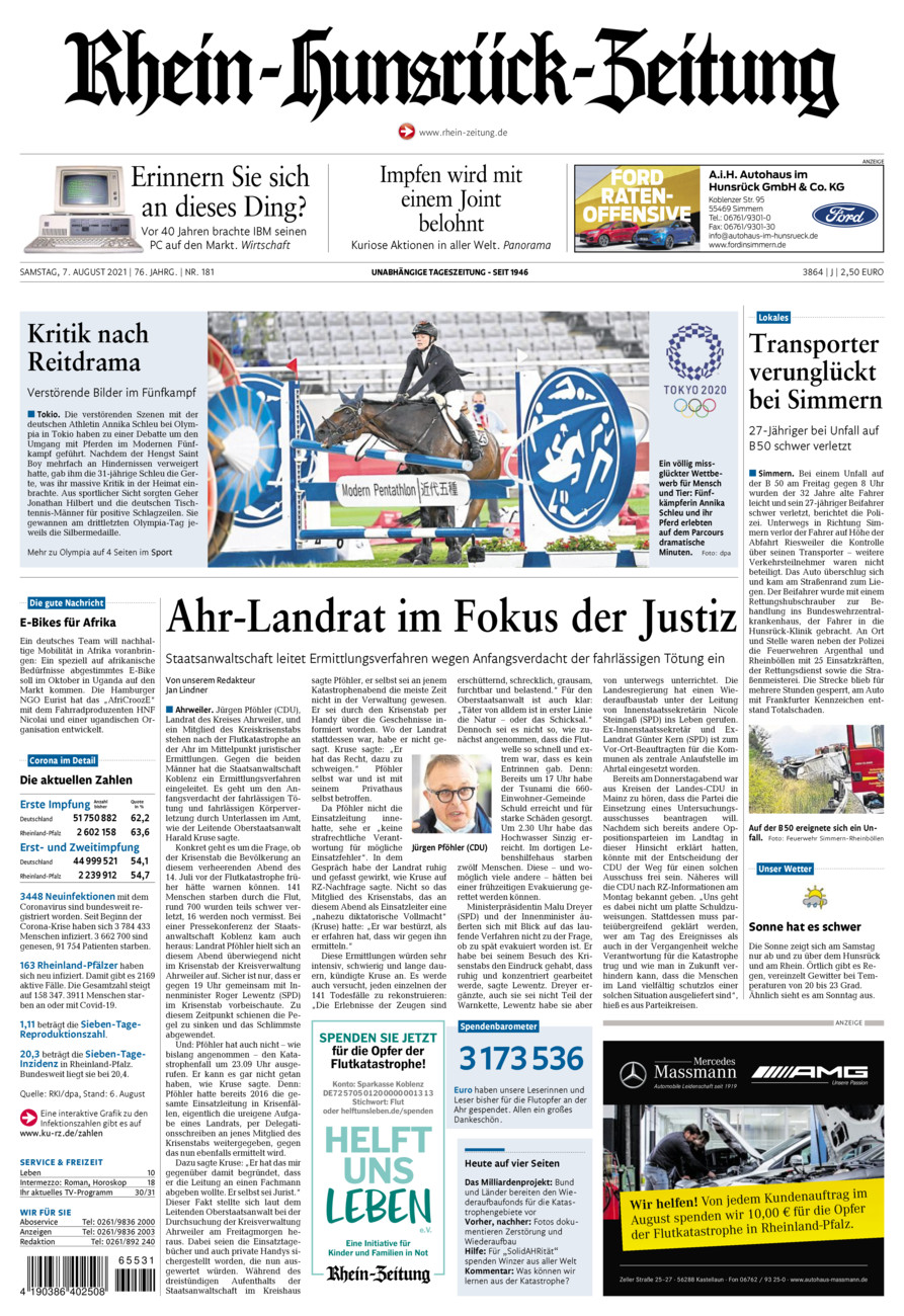 Rhein-Hunsrück-Zeitung vom Samstag, 07.08.2021