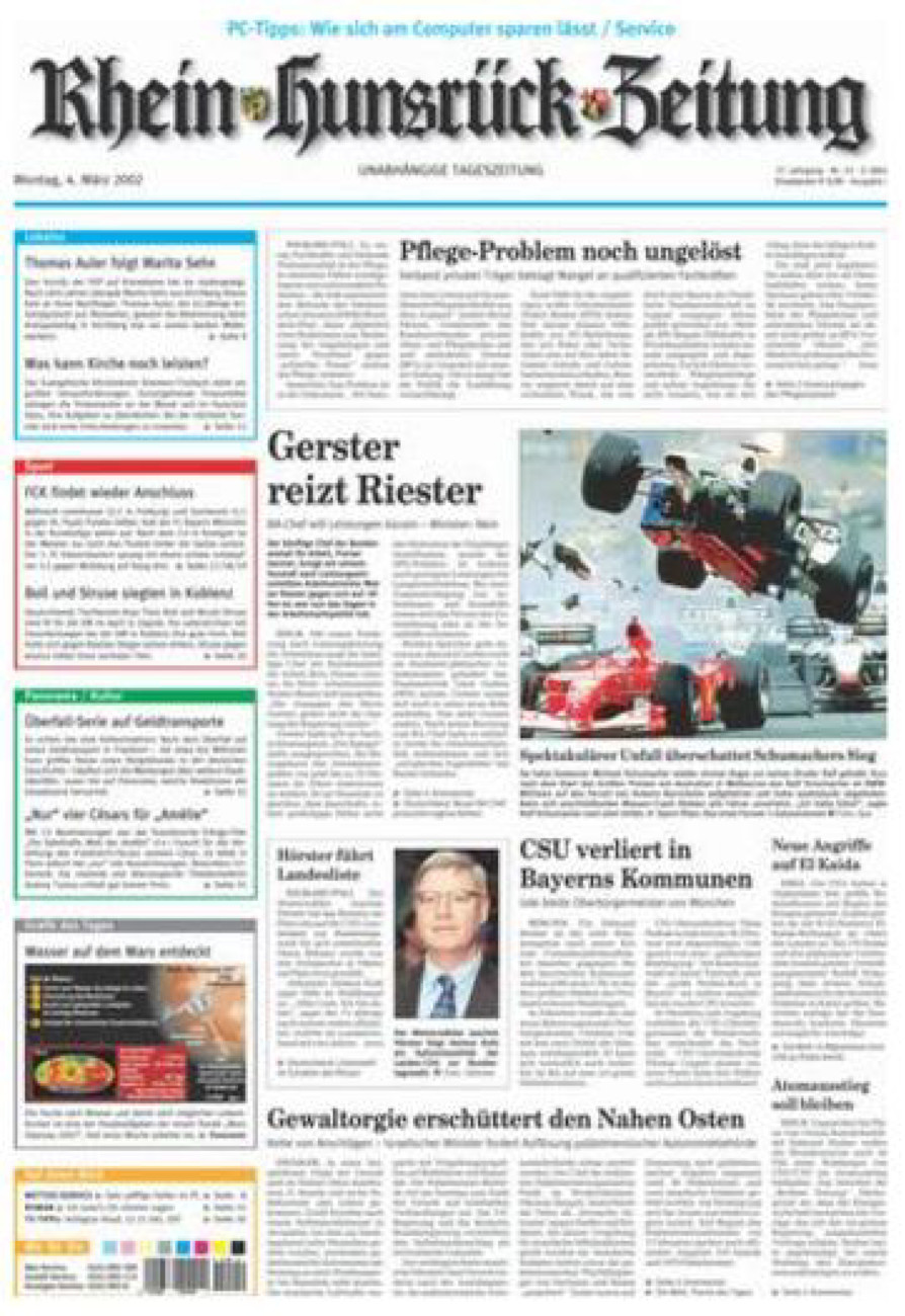 Rhein-Hunsrück-Zeitung vom Montag, 04.03.2002