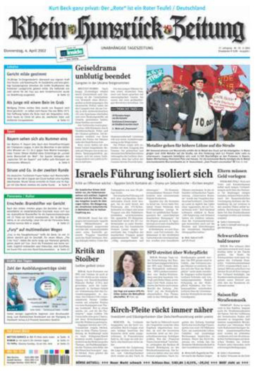 Rhein-Hunsrück-Zeitung vom Donnerstag, 04.04.2002