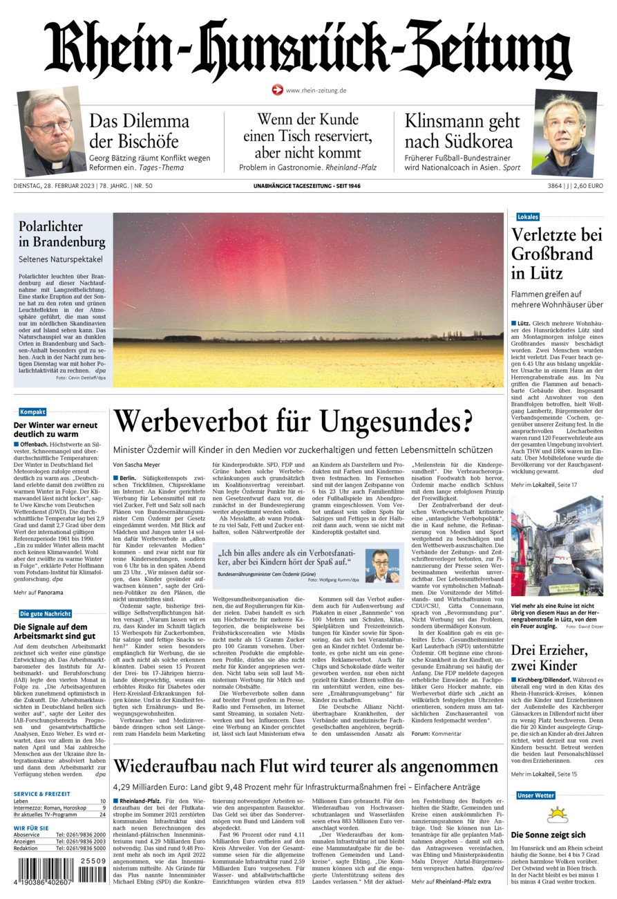Rhein-Hunsrück-Zeitung vom Dienstag, 28.02.2023