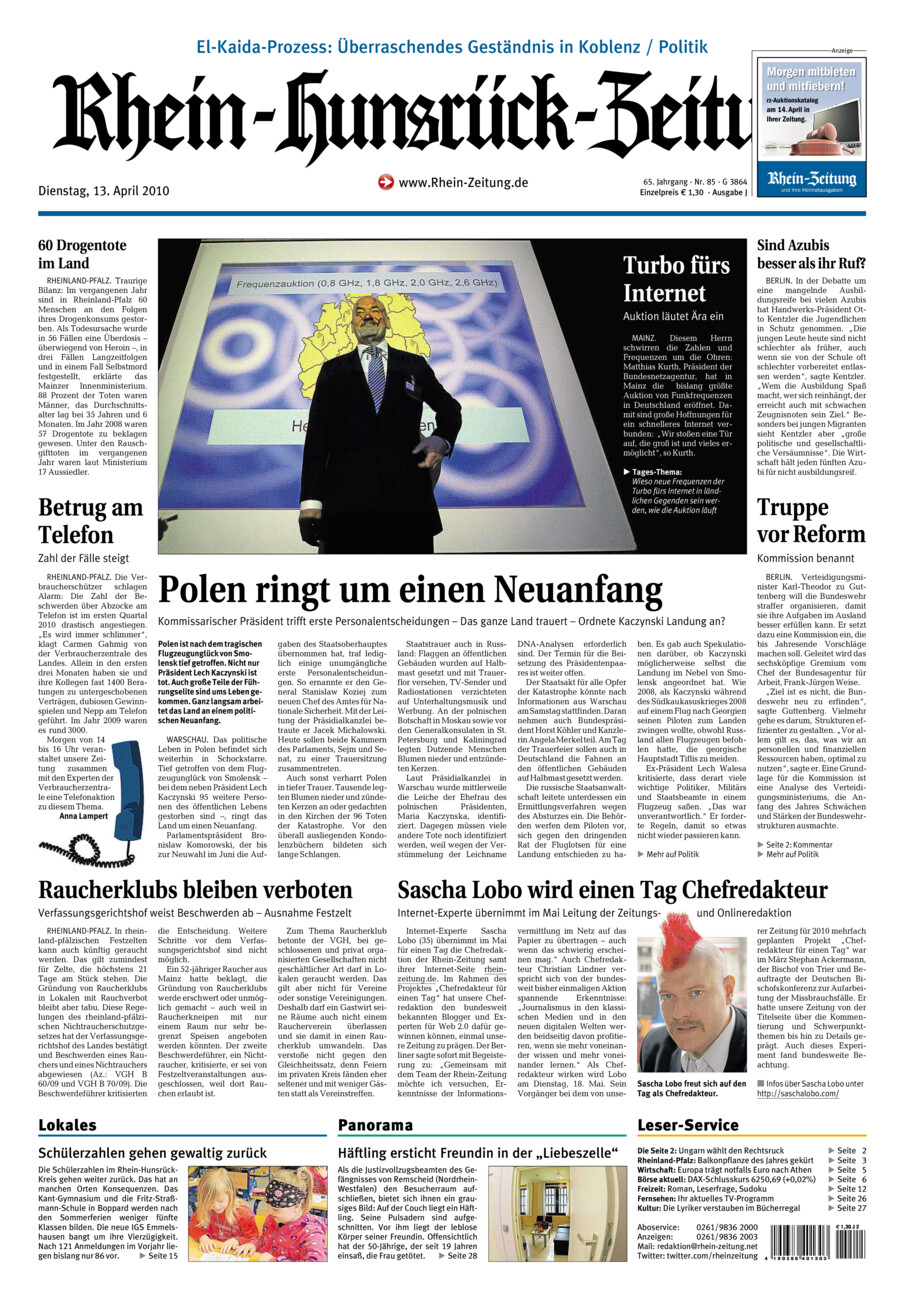 Rhein-Hunsrück-Zeitung vom Dienstag, 13.04.2010
