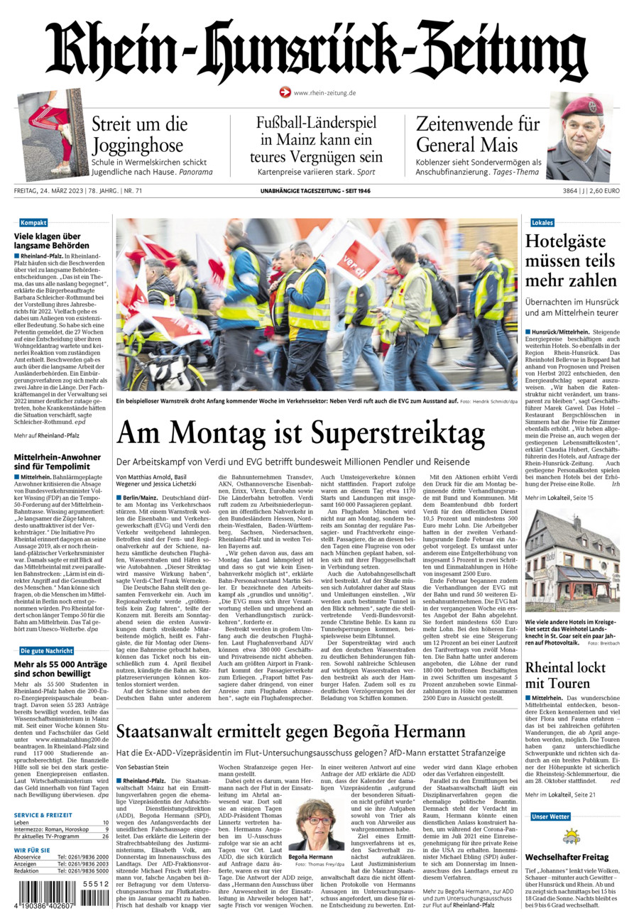 Rhein-Hunsrück-Zeitung vom Freitag, 24.03.2023