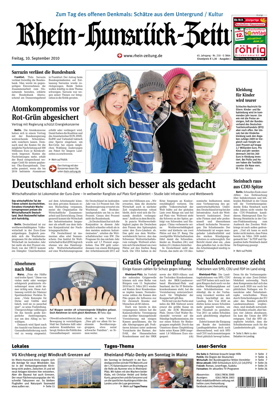 Rhein-Hunsrück-Zeitung vom Freitag, 10.09.2010
