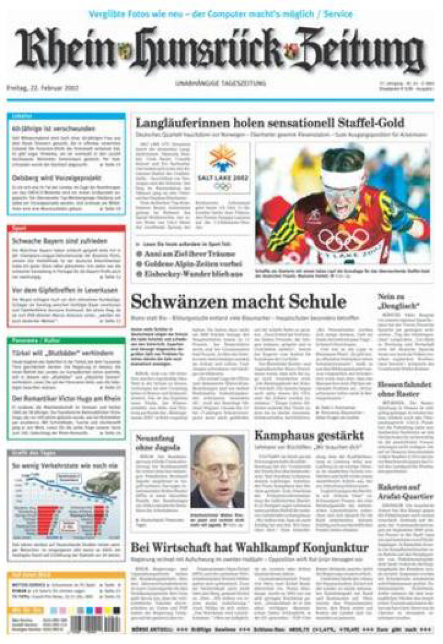 Rhein-Hunsrück-Zeitung vom Freitag, 22.02.2002
