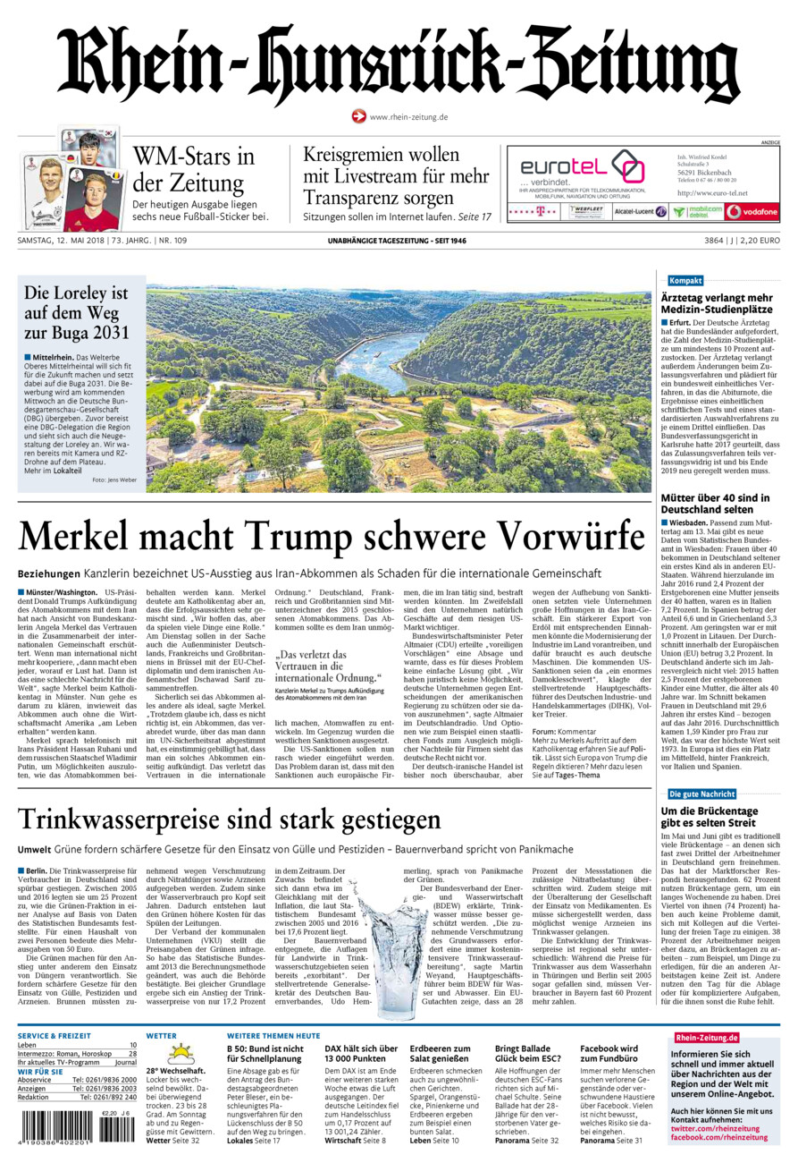 Rhein-Hunsrück-Zeitung vom Samstag, 12.05.2018