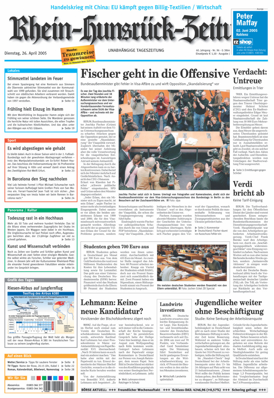 Rhein-Hunsrück-Zeitung vom Dienstag, 26.04.2005