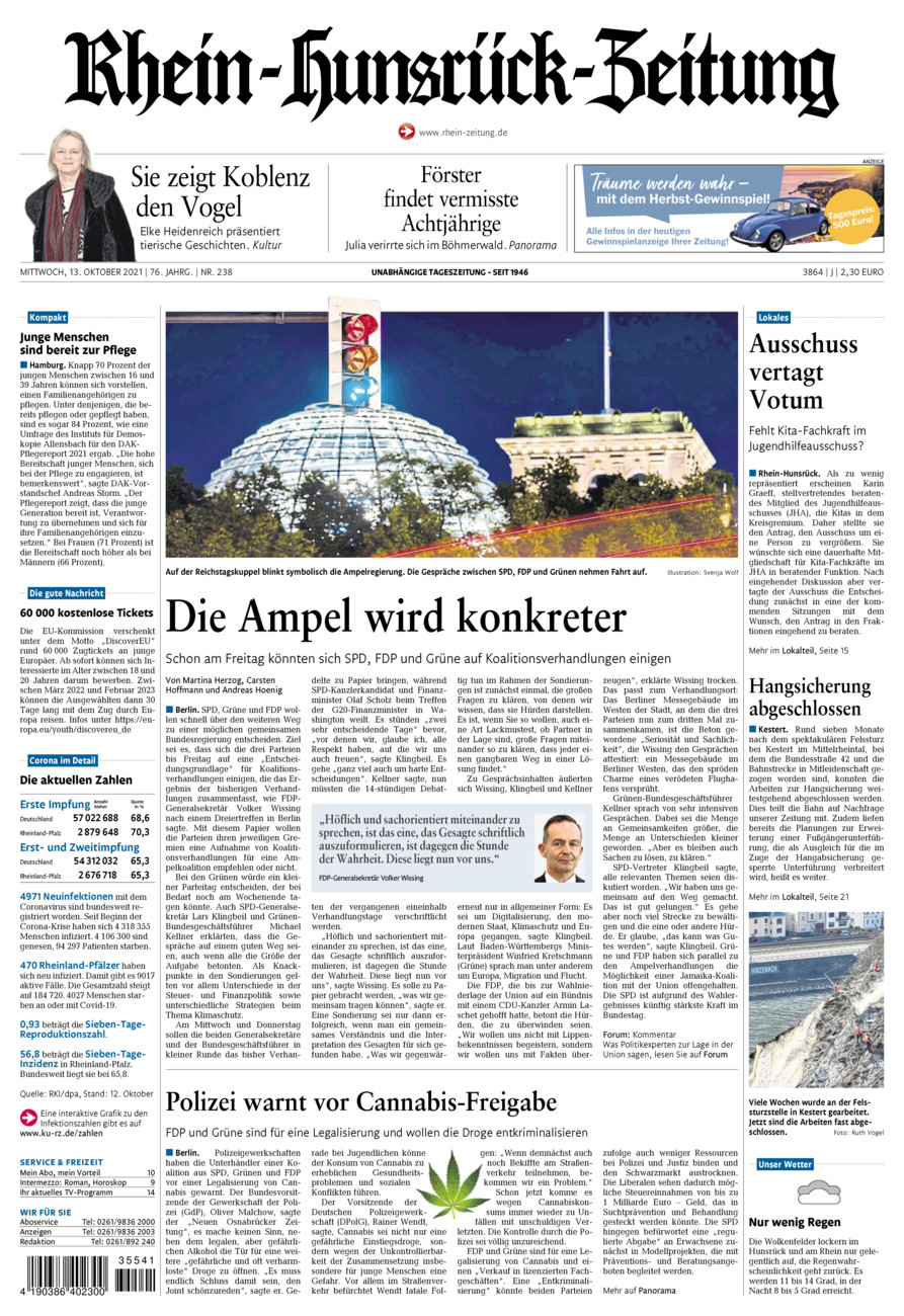 Rhein-Hunsrück-Zeitung vom Mittwoch, 13.10.2021