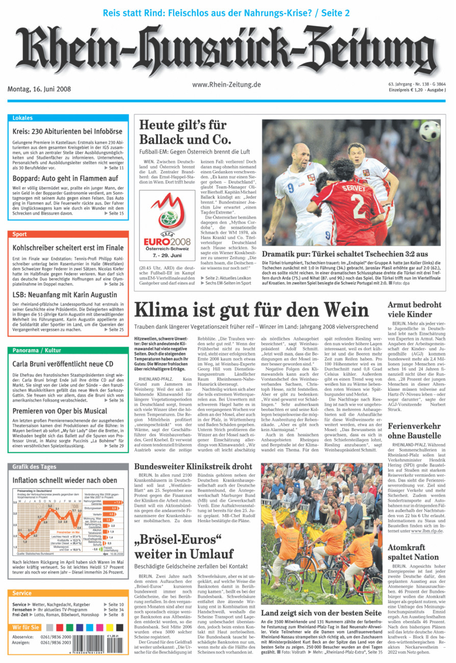 Rhein-Hunsrück-Zeitung vom Montag, 16.06.2008