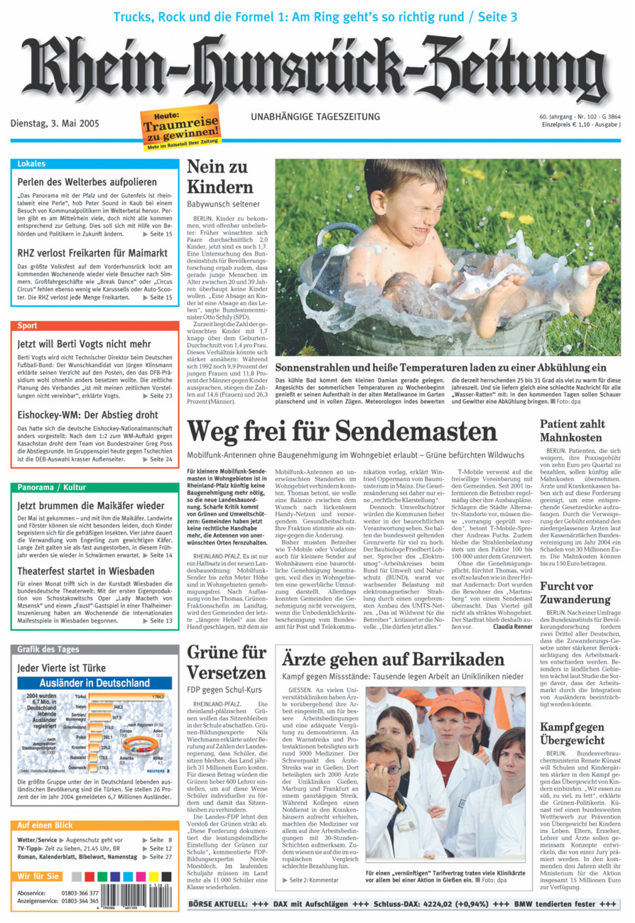 Rhein-Hunsrück-Zeitung vom Dienstag, 03.05.2005
