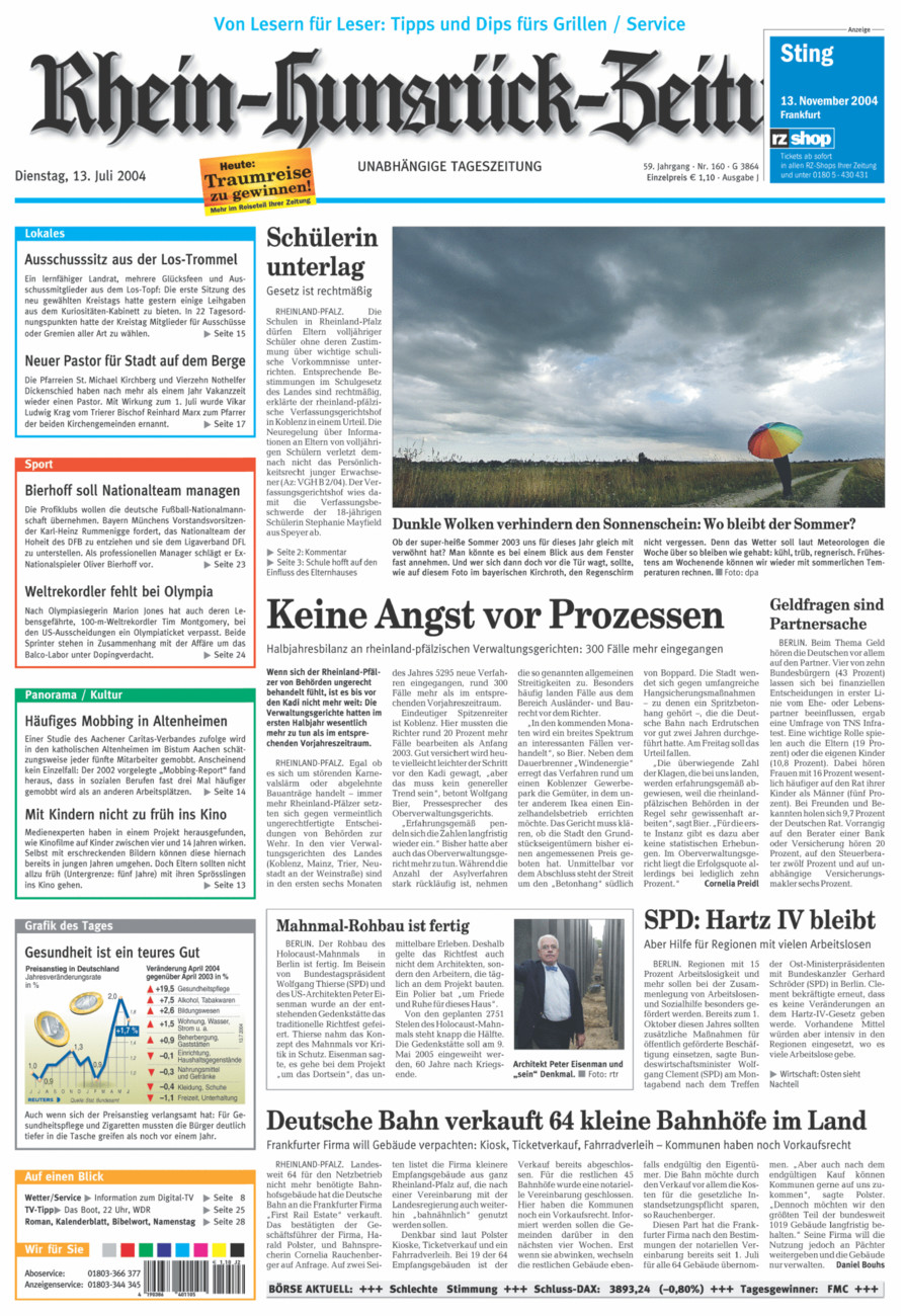 Rhein-Hunsrück-Zeitung vom Dienstag, 13.07.2004