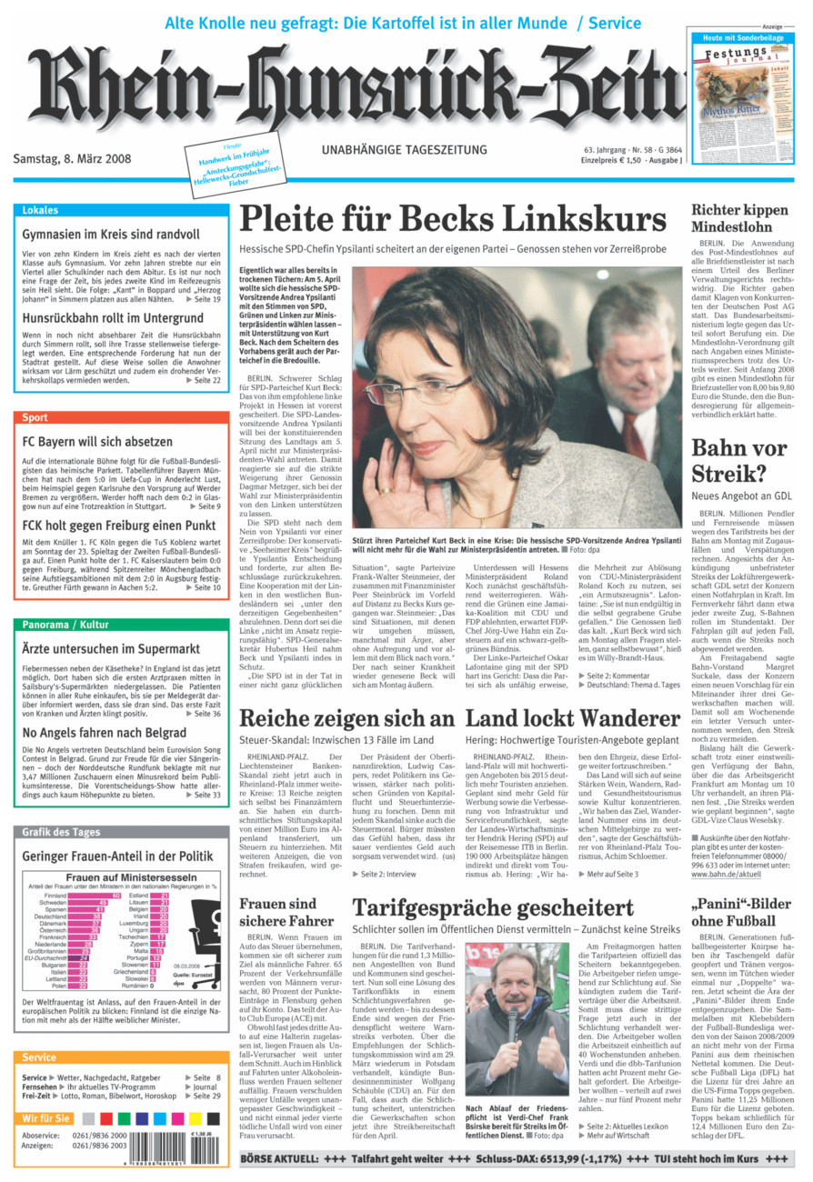 Rhein-Hunsrück-Zeitung vom Samstag, 08.03.2008