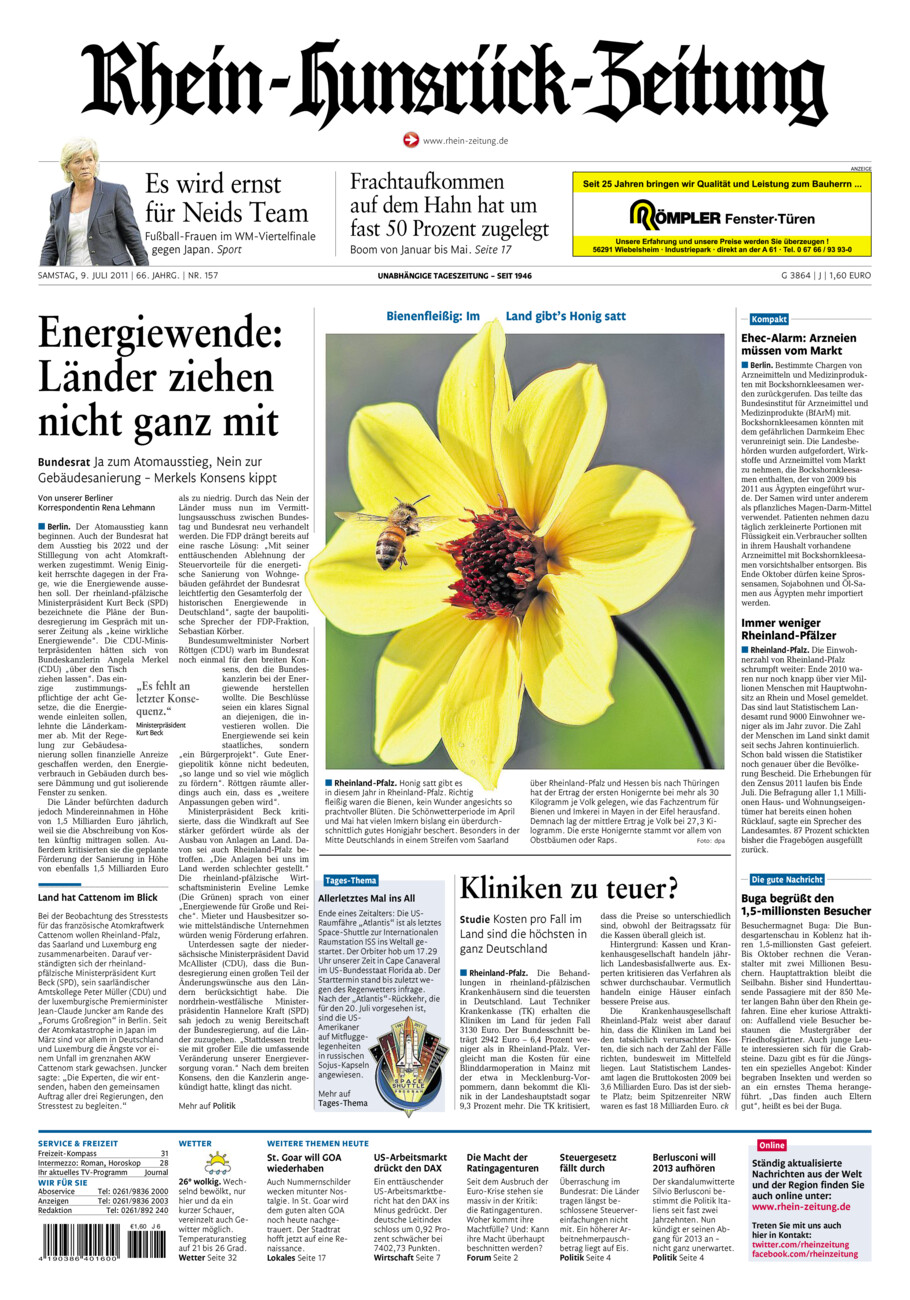 Rhein-Hunsrück-Zeitung vom Samstag, 09.07.2011