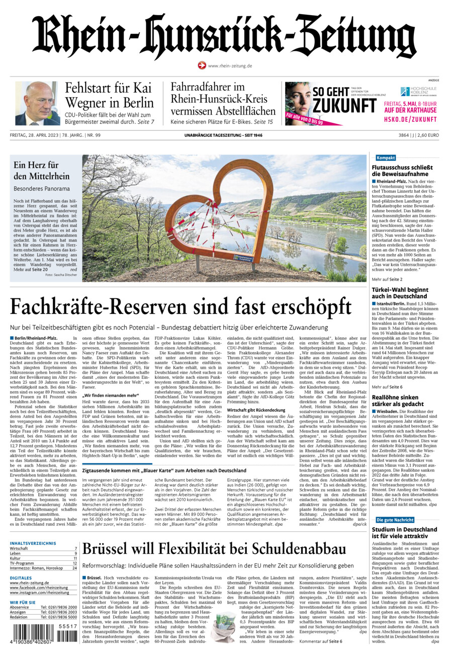 Rhein-Hunsrück-Zeitung vom Freitag, 28.04.2023