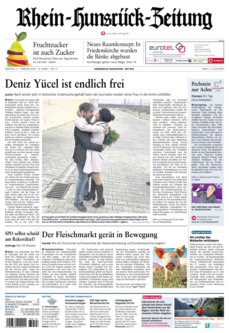 Rhein-Hunsrück-Zeitung vom Samstag, 17.02.2018