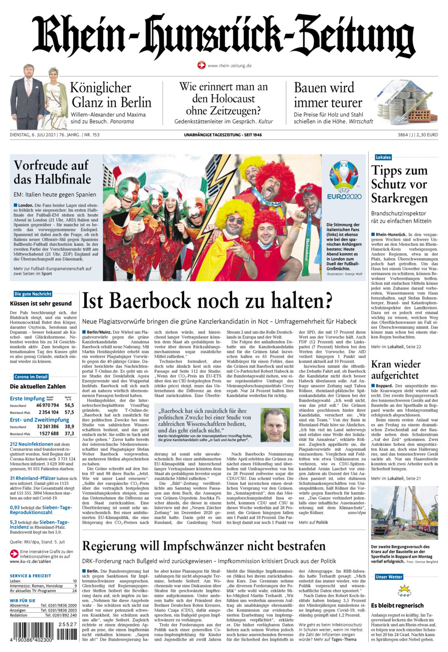 Rhein-Hunsrück-Zeitung vom Dienstag, 06.07.2021