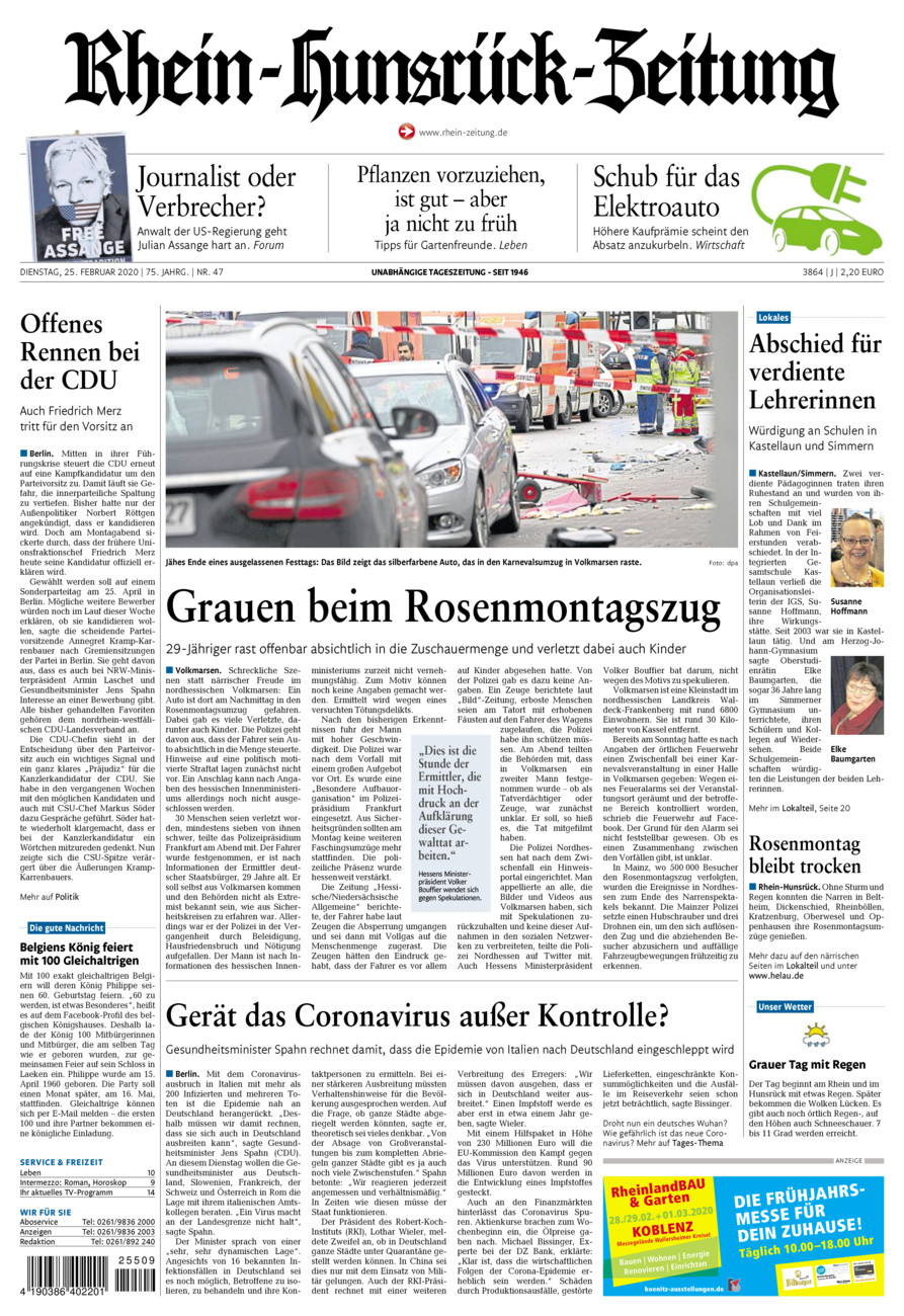 Rhein-Hunsrück-Zeitung vom Dienstag, 25.02.2020