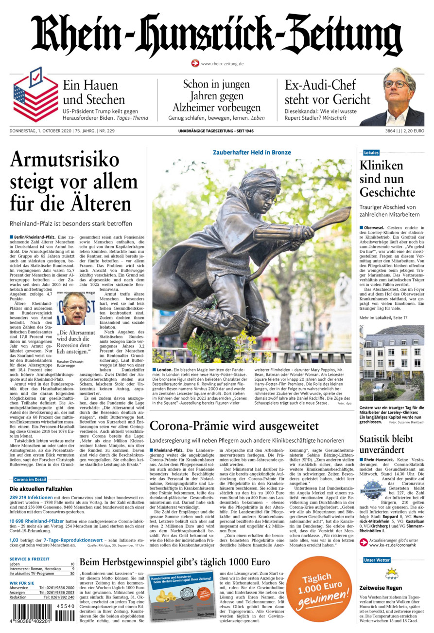 Rhein-Hunsrück-Zeitung vom Donnerstag, 01.10.2020