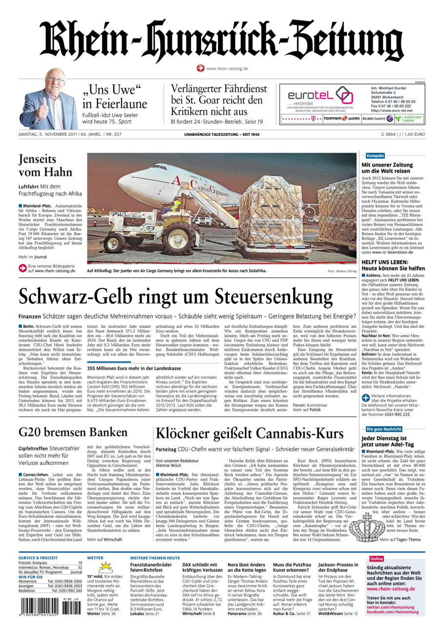 Rhein-Hunsrück-Zeitung vom Samstag, 05.11.2011
