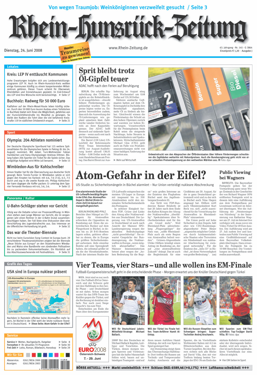 Rhein-Hunsrück-Zeitung vom Dienstag, 24.06.2008