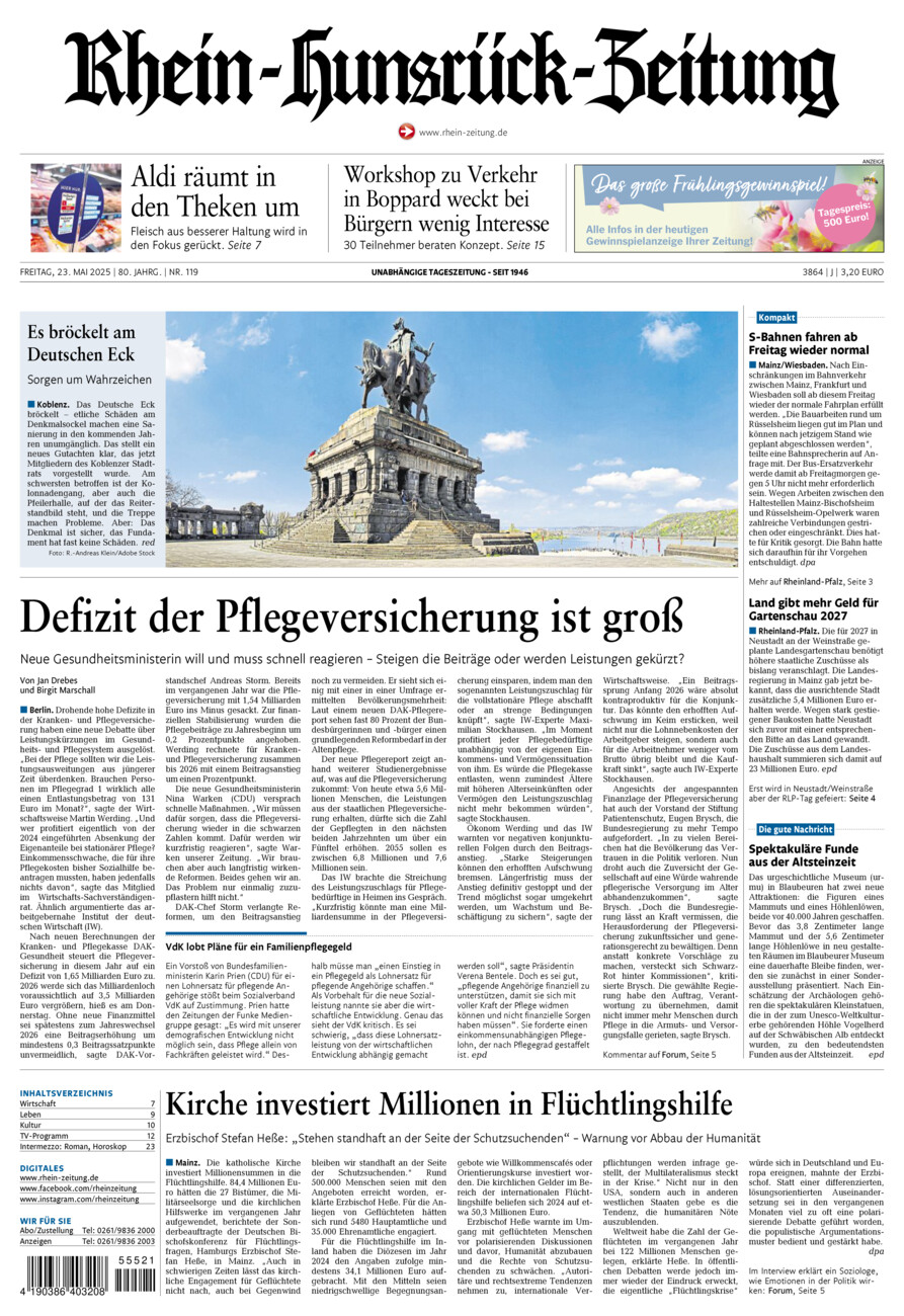 Rhein-Hunsrück-Zeitung vom Freitag, 23.05.2025
