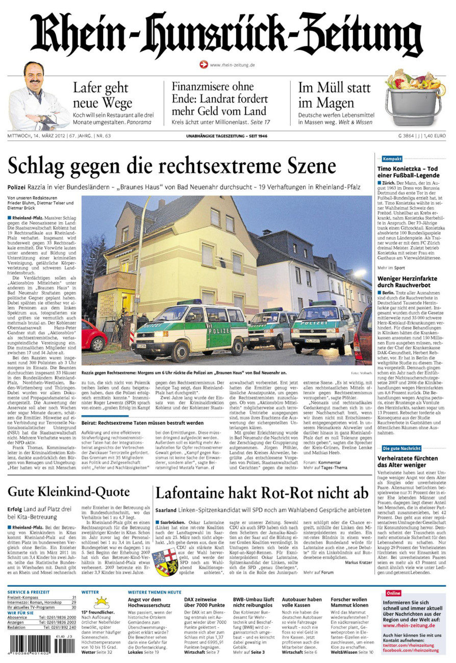 Rhein-Hunsrück-Zeitung vom Mittwoch, 14.03.2012