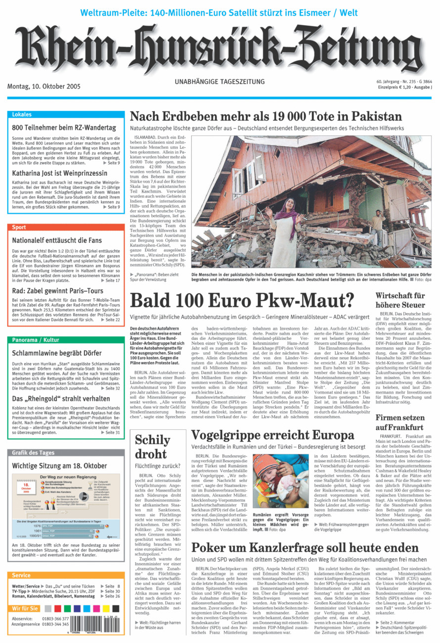 Rhein-Hunsrück-Zeitung vom Montag, 10.10.2005