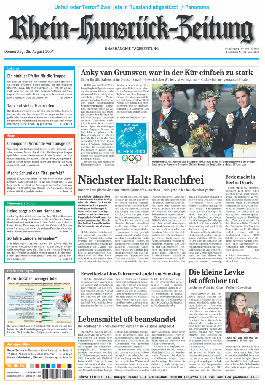Rhein-Hunsrück-Zeitung vom Donnerstag, 26.08.2004