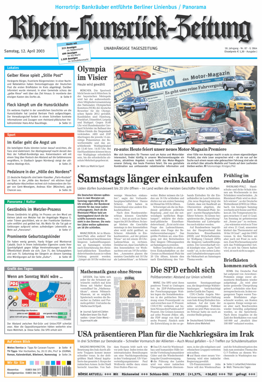 Rhein-Hunsrück-Zeitung vom Samstag, 12.04.2003
