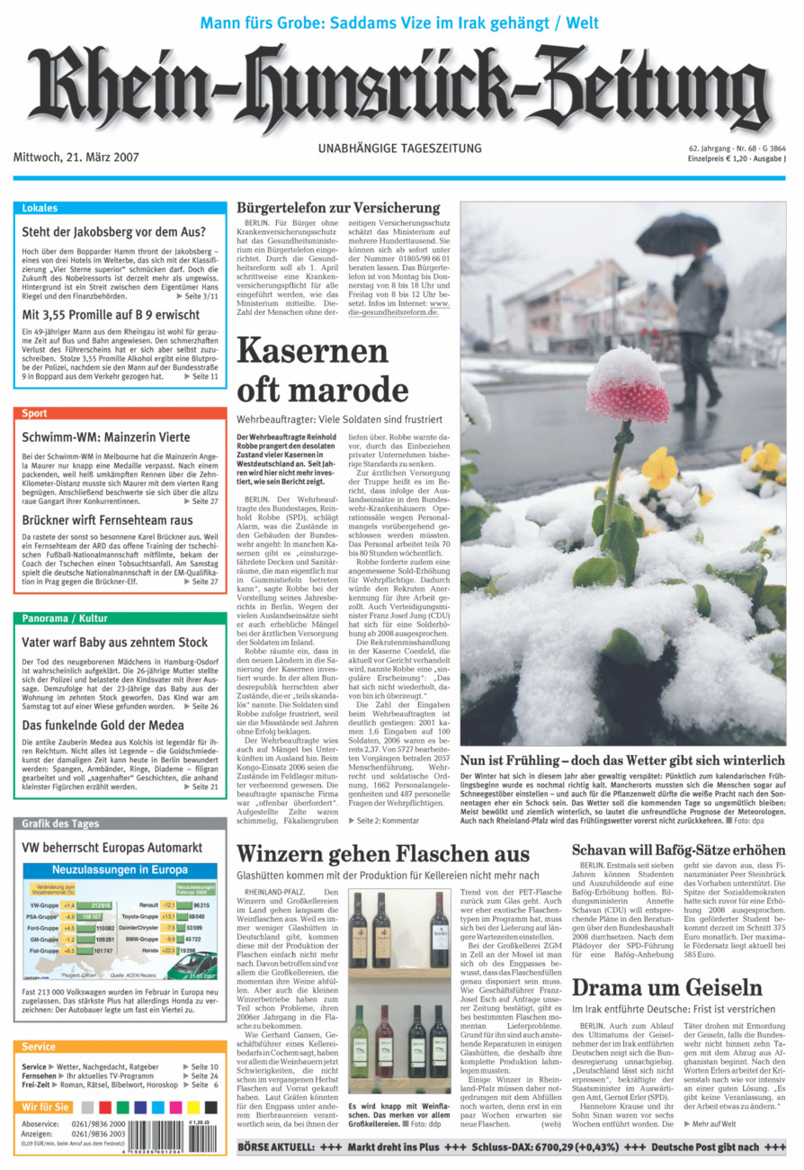 Rhein-Hunsrück-Zeitung vom Mittwoch, 21.03.2007