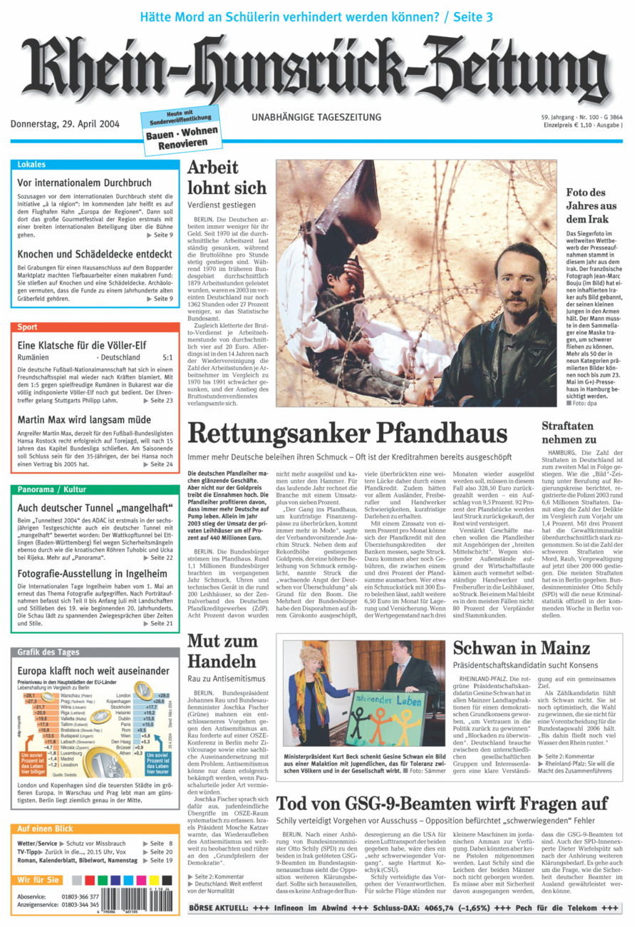 Rhein-Hunsrück-Zeitung vom Donnerstag, 29.04.2004