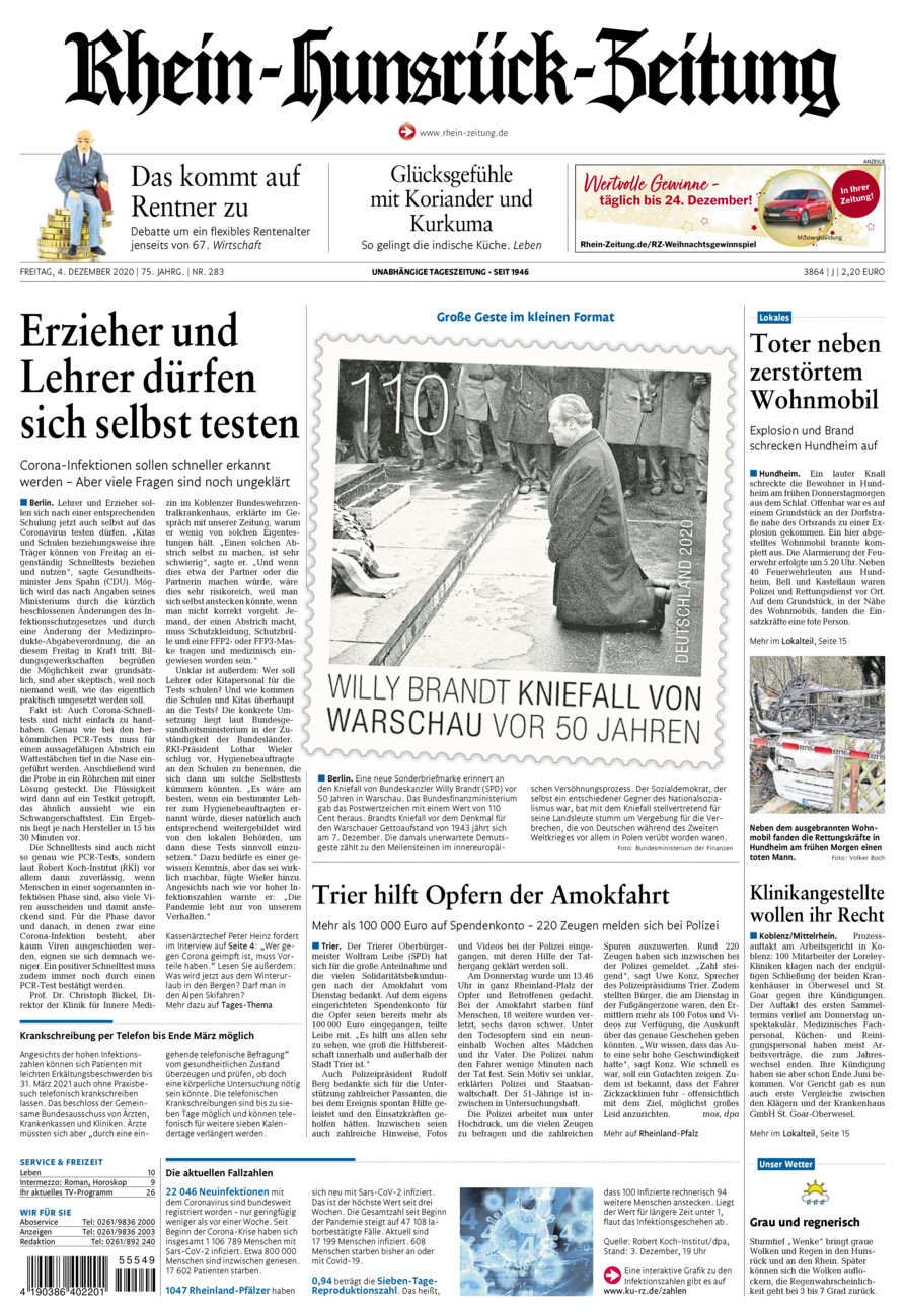 Rhein-Hunsrück-Zeitung vom Freitag, 04.12.2020