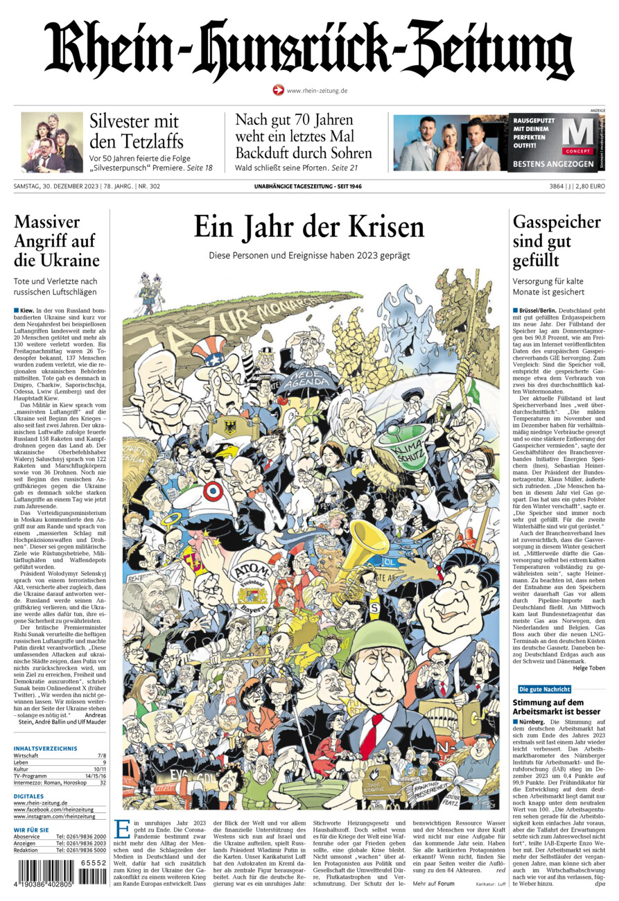 Rhein-Hunsrück-Zeitung vom Samstag, 30.12.2023