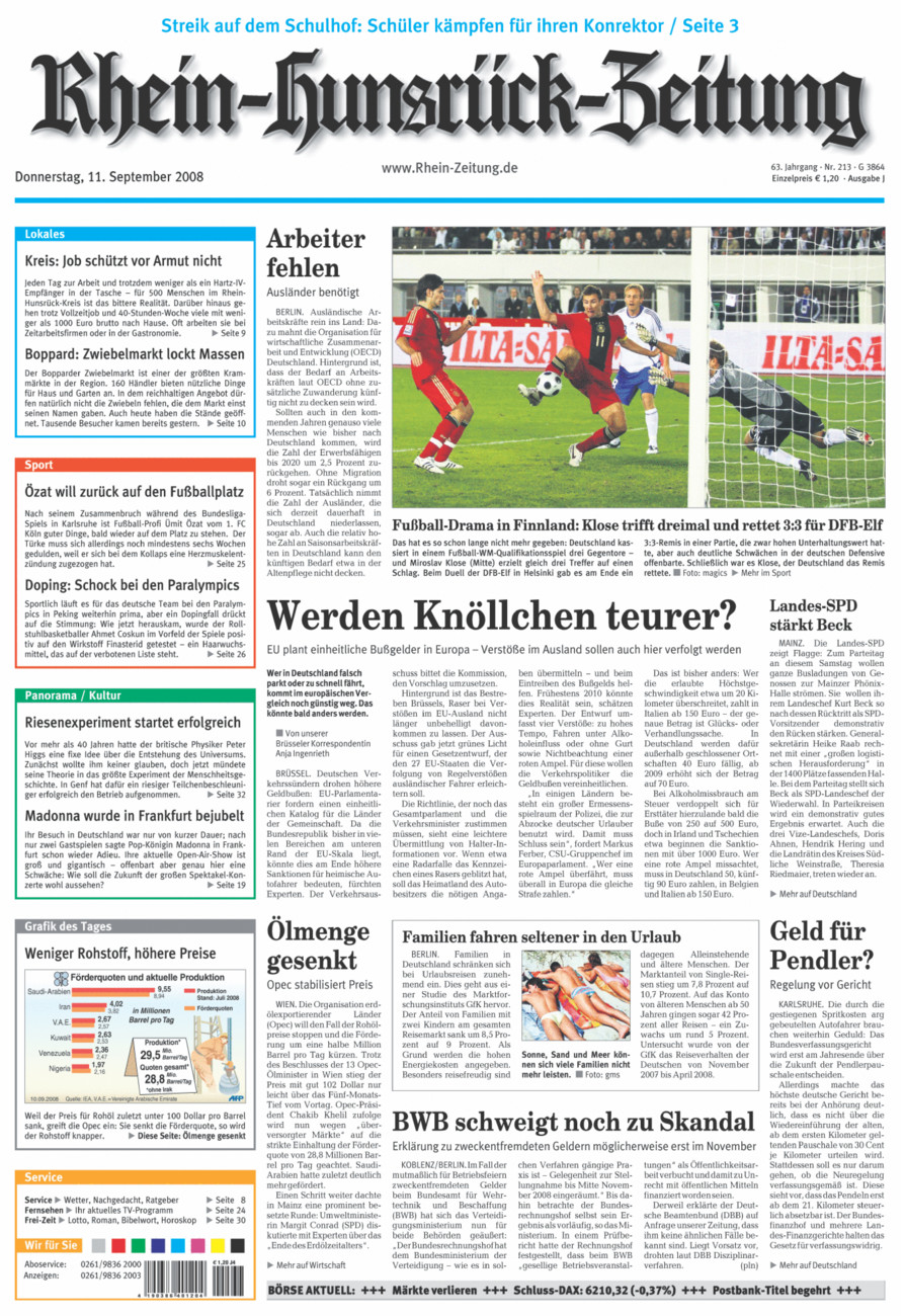 Rhein-Hunsrück-Zeitung vom Donnerstag, 11.09.2008