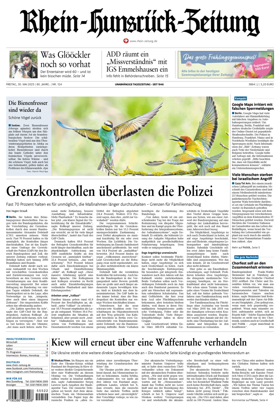 Rhein-Hunsrück-Zeitung vom Freitag, 30.05.2025
