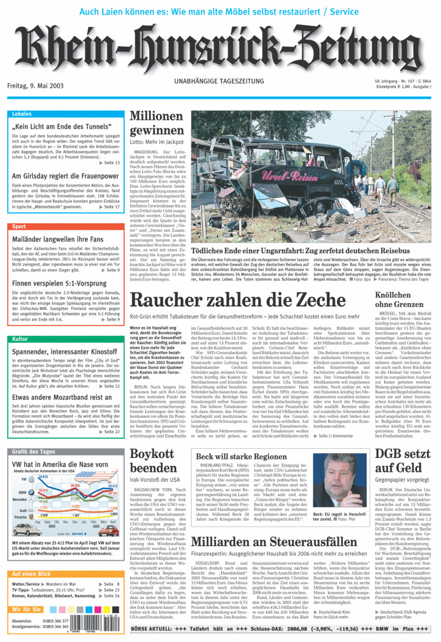 Rhein-Hunsrück-Zeitung vom Freitag, 09.05.2003