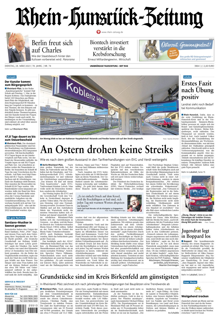 Rhein-Hunsrück-Zeitung vom Dienstag, 28.03.2023