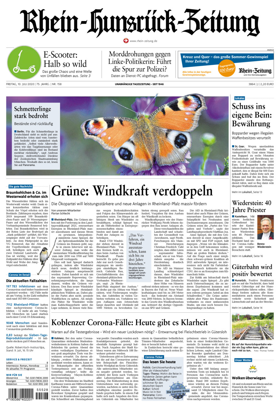 Rhein-Hunsrück-Zeitung vom Freitag, 10.07.2020